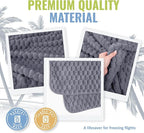 BOACAY Packable Travel Blanket for Airplane, Car - Compact Office Blanket - Portable Pillow for Adults, Kids with Case, Luggage Sleeve, Backpack Clip