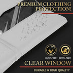Hleelomi 5 Pack 40-inch Suit Bag Garment Bag for Travel and Storage, Garment Bags for Hanging Clothes with Zipper and Visible Transparent Window, White