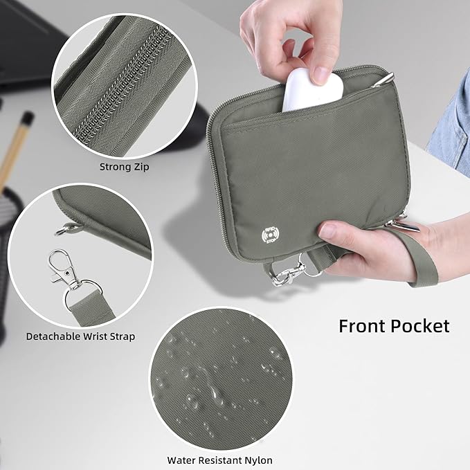 WALNEW Passport Holder Family for 4, RFID Blocking Travel Wallet Women Men, Lightweight Zipper Document Organizer Pouch Bag Credit Cards Case Cover for Travelling