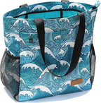 ESVAN Original Floral Tote Bag Large Shoulder Bag with Multi Pockets for Gym Travel Beach Daily Bags