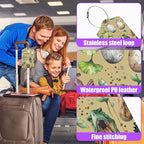3 Pack Vintage Dinosaurs Fossil Luggage Tags for Suitcase Dinosaur Eggs PU Leather Travel Luggage Tag Privacy Cover ID Label for Women Men Baggage Backpack Handbag School Bag