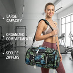 Gym Duffle Bag Backpack with Shoe Compartment,4 ways Travel Backpack for Women and Men,Multi-Functional Weekender bag with Waterproof Layer&Laptop Compartment for Fitness, Travel,Camping