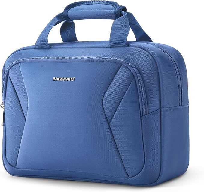 BAGSMART 2 Piece Luggage, 20 Inch Carry On Suitcase with Spinner Wheels, Polycarbonate Material, Blue