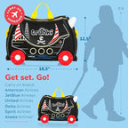 Trunki Ride-On Kids Suitcase | Tow-Along Toddler Luggage | Carry-On Cute Bag with Wheels | Kids Luggage and Airplane Travel Essentials: Pedro Pirate Ship Black