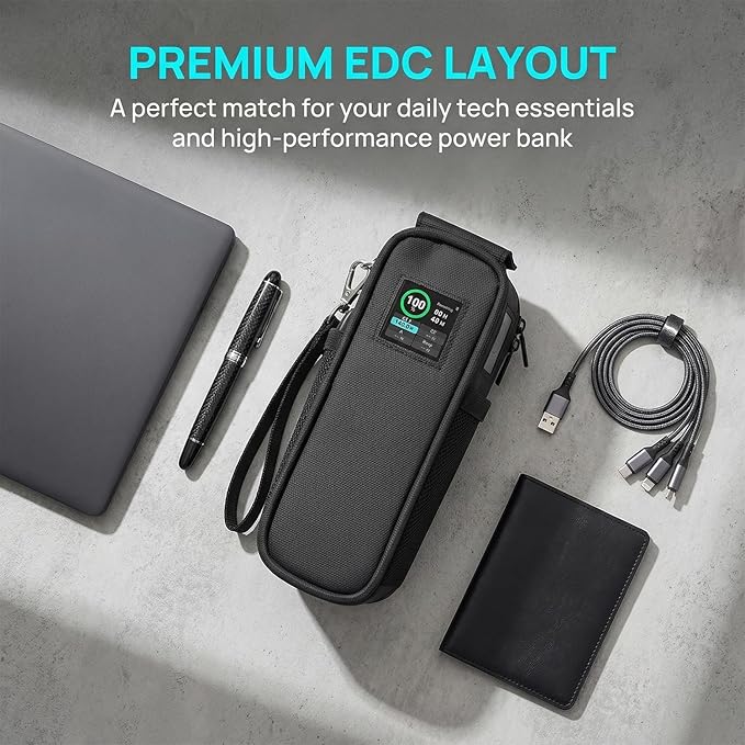 Case Compatible with Anker Prime 27,650mah Power Bank 250w, Laptop Phone Computer Battery Chargers Travel Carrying Holder for Portable Charger Fast Charging &USB Cables, Adapters (Bag Only)
