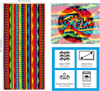 COTTON CRAFT Oversized Beach Towel - 2 Pack XL 39 x 68 inches Big & Huge Beach Blanket Towel - 100% Cotton Jacquard Velour - Super Soft Luxury - Pool Picnic Bath - Cozumel Red Blue Yellow