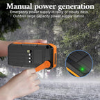 Hand CrankPower Bank 66800mAh and 4 Cables 22.5W Fast Charge Power Bank 5 Outputs & 3 Inputs Solar Portable Charger (Orange)