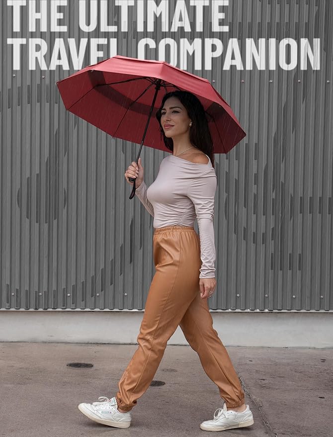 Repel Windproof Travel Umbrella - Compact & Withstands Winds up to 100MPH , Strongest Premium Auto Folding Umbrella for Rain and Sun - Durable, Light & Portable for Women & Men , Fits Backpack & Cars