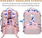 Lumesner Carry on Travel Backpacks, Extra Large 40L Flight Approved for Men & Women,Expandable Suitcase backpack (Camouflage Pink(Backpack With 4 Packing Cubes))