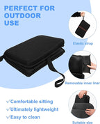 FASTMOMENT Airplane Seat Cushion Portable Travel Cushion for Comfort Foldable Stadium Pad with Breathable Fabric Seat Pad Perfect for Long Flights, Office, Bleacher, Camping