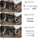 Lekereise Top-Expandable Pet Carrier 18x11x11Inch Delta American United Airline Approved Soft Sided Underseat to 15lbs Travel Carriers for Small Dogs Cats with Locking Safety Zippers Anti-Scratch Mesh