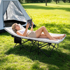 ABORON XXL Camping Cot with 2in Memory Foam Mattress, 900LBS Heavy Duty Sleeping Cot for Adults, Extra Wide Sleeping Cot, 1200D Double Layer Oxford Cot for Camping, Guest, Office Nap
