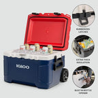Igloo Trailmate 52Qt Wheeled Cooler, Insulated Hard Shell Ice Chest, Americana