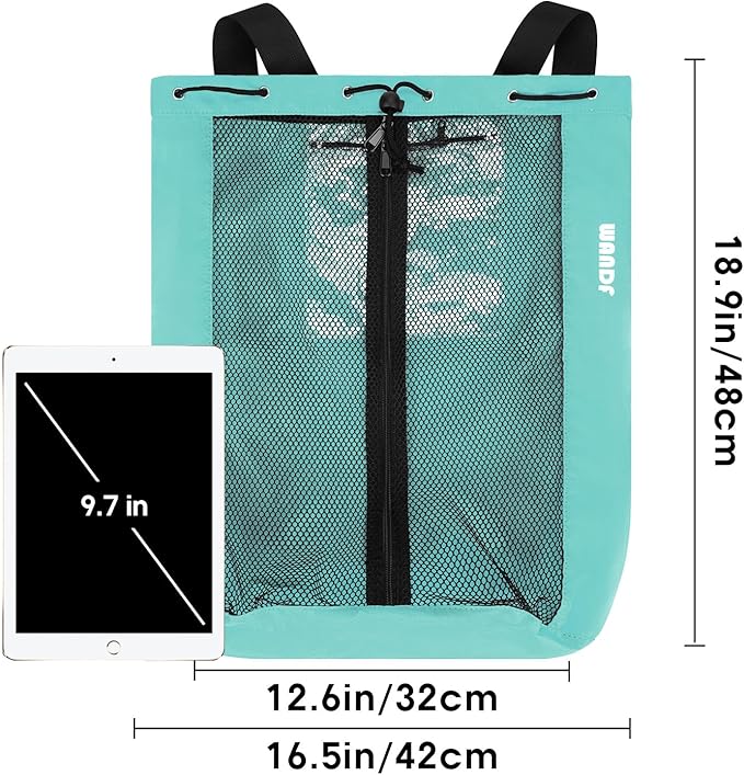 WANDF Swim Bag Mesh Drawstring Backpack Beach Backpack for Swimming, Gym, and Workout Gear