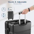 OLIXIS 28 Inch Luggage, Hardside Checked Suitcase with Spinner Wheels, Lightweight ABS Hard Shell Travel Luggage, TSA Approved Lock, Expandable Large Suitcase for Business & Travel–Black
