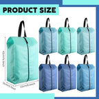 6 Pcs Travel Shoe Bags with Zipper Nylon Portable Waterproof Suitcase Shoe Organizer Packing for Golf(L,Blue)