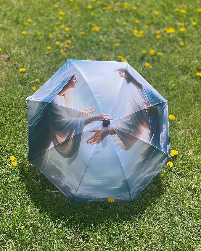 CanvasChamp Custom Umbrella with Photo & Text - Personalized Folding Umbrella for Sun, Rain & Travel