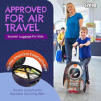 FLYTE Scooter Suitcase Folding Kids Luggage – Sammie the Spaceman, 18 Inch Hardshell, Ride On with Wheels, 2-in-1, 25 Litre Capacity