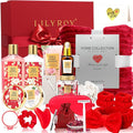 Gifts for Women, Mothers Day Gifts for Mom - 23Pcs Rose Red Gift Box Set Bath and Body Skin Care Gift Set, Spa Gift Set, Beauty Care Kit | Perfect Gift for Birthday, Valentines Day, Christmas Gift