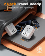 Italy Travel Plug Adapter 2 Pack, TESSAN Italy Power Adaptor with 4 Outlets 3 USB Charger(1 USB C PD 20W), Type L Adapter for US to Chile Libya Syria Tunisia Uruguay