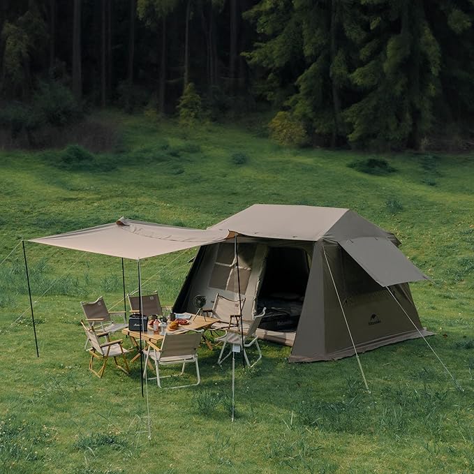 Naturehike Village Instant Tent, Camping Tent with Full Rainfly, Waterproof Large Cabin Tents for Car Camping