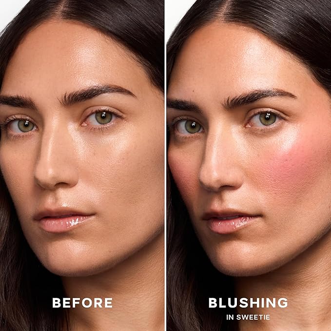 Saie Mini Dew Liquid Blush for Cheeks - Hydrating Cream Blush Stick with a Blendable + Buildable Formula - Skincare Infused Dewy Cheek Tint for a Natural Flush - Clean, Vegan Makeup - Sweetie (.24 oz)