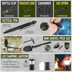 Survival Kit, 268 Pcs Emergency Survival Gear and Equipment Supplies with First Aid Kit, Camping Axe, Headlamp, Crossbody Bag for Camping Hiking, Hunting, Gift for Christmas Men, Dads,
