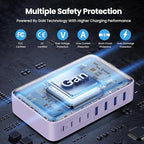 USB C Charger 200W USB C Charger Block,Upgraded GaN III 8-Port Fast Charging Station Hub,PD 65W Laptop Charging Adapter Compatible with MacBook Pro/Air,DELL,Steam Deck,iPhone 16/15/14,Galaxy S23/22