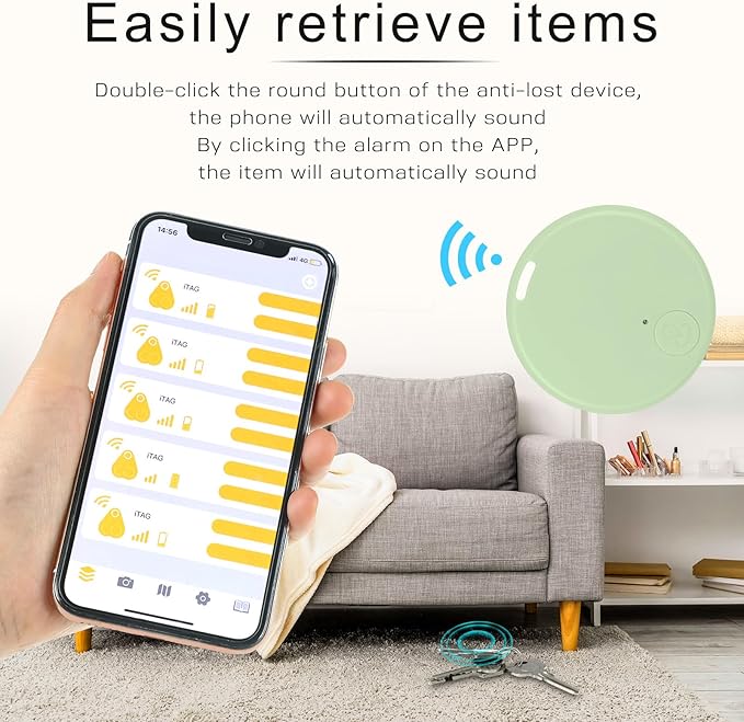 Konohan 5 Packs Smart Item Finder Portable Tracker GPS Tracking Mobile Anti Loss Smart Device Key Finder Tag Locator with Sound for Bags Wallets Backpacks Pets Keys Luggage(Macaron Color)