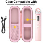 Hard Carrying Case for medicube Booster Pro 6-in-1 Real Glass Glow Beauty Massager, Shockproof EVA Storage Organizer with Mesh Pocket, Portable Travel Case, Pink