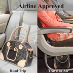 Adriene's Choice Luxury Pet Carrier, Puppy Small Dog Carrier, Cat Carrier Bag, Waterproof Premium PU Leather Carrying Handbag for Outdoor Travel Walking Hiking Shopping