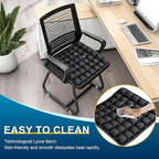 Inflatable Airplane Seat Cushion, Comfort 3d Air Cell Seat Cushion, Tailbone Pain Relief for Long Distance Sedentary People to Use (Black, 16*18in)