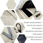 Travel Neck Wallet, RFID Blocking Passport Holder with Adjustable Neck Strap for Men and Women to Keep Cash, Credit Cards and Travel Documents Safe - Beige