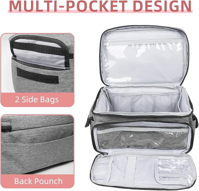 ALSLEA First Aid Bag Empty, Small Medicine Bag Portable Medical Supplies Organizer for Travel, Home, Office, Car, Outdoor, Camping, Hiking (Gray)