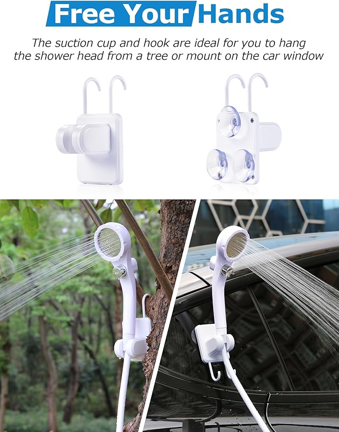 innhom Portable Shower Camping Shower Outdoor Camp Shower Pump, Electric Rechargeable Portable Camping Shower, Powered by Rechargeable Battery