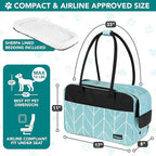 PetAmi Dog Purse Carrier for Small Dogs Cats, TSA Airline Approved Soft-Sided Pet Carrier with Pockets, Ventilated Travel Tote Bag with Bed & Shoulder Strap, Puppy Kitten, Max 12 lbs, Chevron Teal