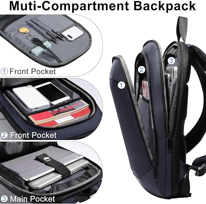 Slim Laptop Backpack for Men,Waterproof Expandable High Tech Business Work Backpack for Men and Women15.6 Inch Lightweight Anti-theft Travel Backpack Durable College Casual Daypack Computer Laptop Bag