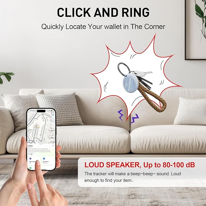 BFADEHA 2026 [Apple MFi Certified] (iOS Only) Bluetooth Tracker Smart Finder for Apple Find My iPhone GPS Tracker, 5-10 Years Battery, Keys Finder and Item Locator for Keys, Bags, Wallet, Passport