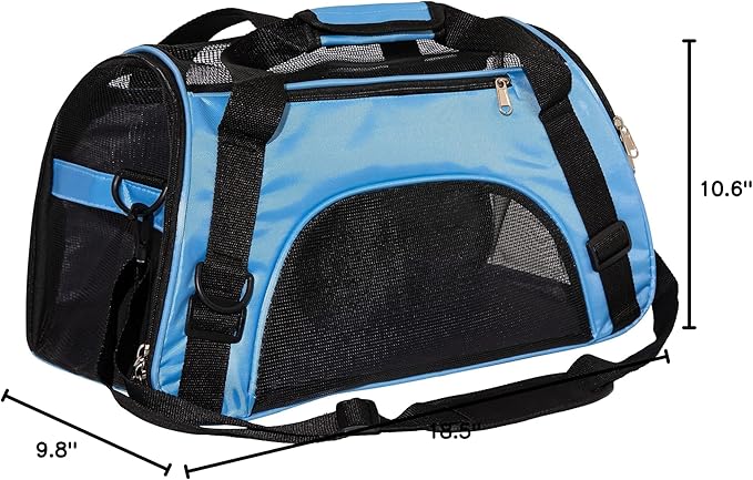 MuchL Pet Carrier Cat Cattier Soft-Sided Carriers for Small Medium Cats Dogs Puppies Pet Carrier Airline Approved Cat Dog Pet Travel Carrier (Medium, Blue)