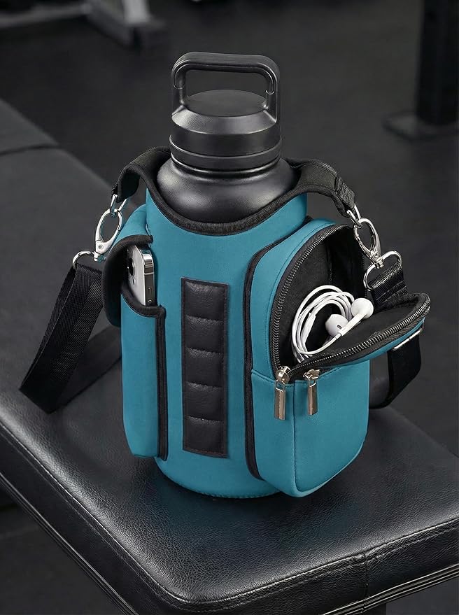 AUPET Magnetic Gym Bag for Men & Women, Small Gym Bag Organizer, Crossbody Magnets Gym Water Bottle Bag Holder Carrier Fits for 18-40oz Owala Yeti Hydro Flask, Workout Pouch for Phone, Keys & Wallet
