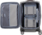 Travelpro Platinum Elite Softside Expandable Luggage, 8 Wheel Spinner Suitcase, TSA Lock, Men and Women (Vintage Grey, 2-Piece Set (21/25))