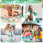 FuWeave 6 Pcs 72 x 36 Microfiber Oversized Beach Towels Large Absorbent Thin Compact Lightweight Sand Free Quick Dry Towels Pack for Travel Pool Yoga Gym Sports Beach Accessories(Hawaii)