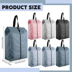 6 Pcs Travel Shoe Bags with Zipper Nylon Portable Waterproof Suitcase Shoe Organizer Packing for Golf(L,Dusty Pink)