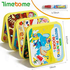 Timetome Reusable Water Painting Books for Kids – 3-Pack Magic Water Reveal Coloring Books with Water Pens (Fairy Tale, Animal & Dinosaur) No-Mess Coloring & Reusable Fun Travel Activity for Ages 3–6