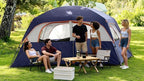 CAMPROS CP Upgraded 6/8 Person Camping Tents, Waterproof Windproof Family Tent with Larger Mesh Windows & Door, Double Layer, Easy Set Up, All-Season Dome Tent with Top Rainfly & Carry Bag