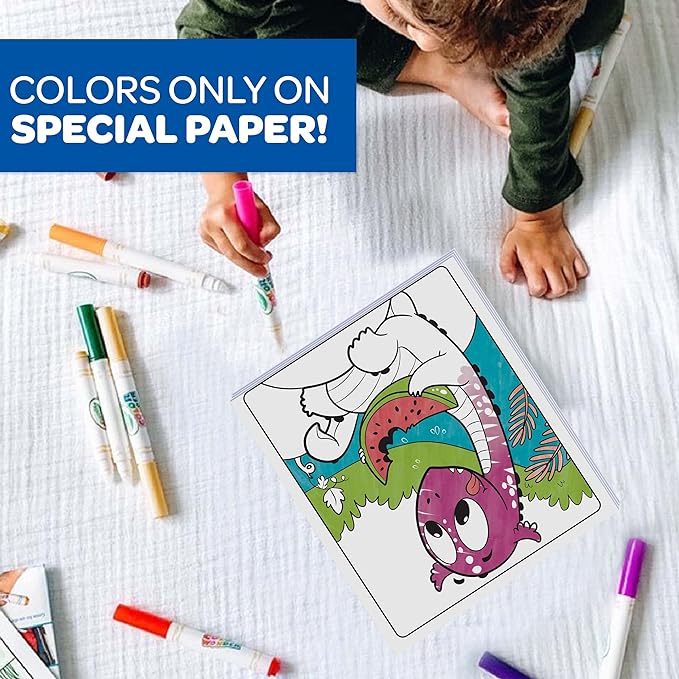 Crayola Color Wonder Prehistoric Pals, Dinosaur Coloring Pages, Mess Free Coloring for Toddlers, Dinosaur Toys, Toddler Travel Activity & Gifts