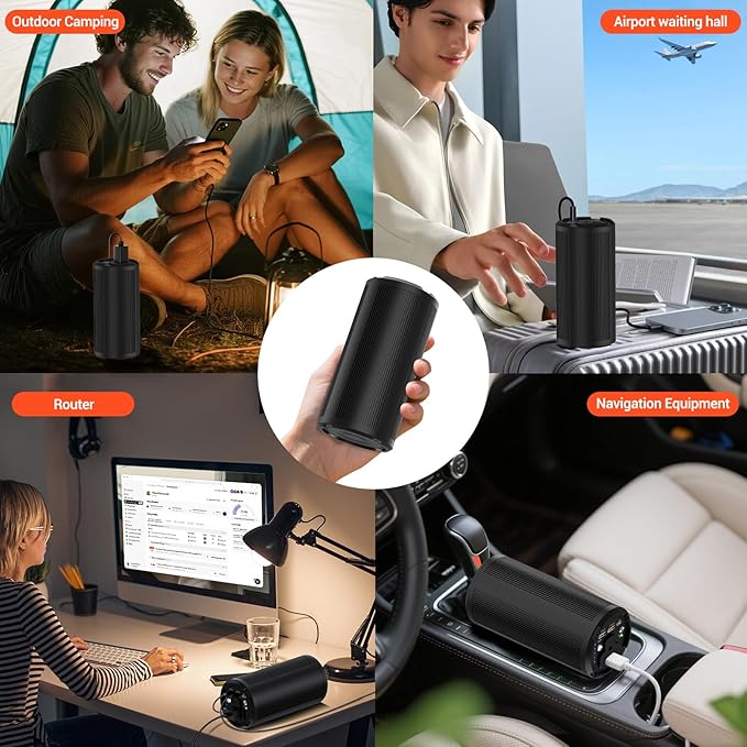 Portable Laptop Charger 27000mAh 98Wh, Power Bank with AC Outlet 65W PD Fast Charging External Battery Pack, Mini Portable Power Station for MacBook Pro Dell HP Travel Camping Airline Approved