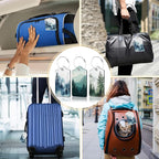 3 PCS Misty Forest Landscape Luggage Tags,Suitcase Tags Privacy Cover ID Label with Stainless Steel Loop and Address Card for Travel Bag Suitcase