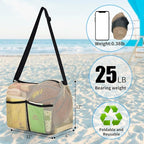 Mildbeer Gym Tote Bag, Mesh Bag Crossbody Satchel 12x6x12 for Gym Beach Ball Games Training Camping Hiking Clothes Storage