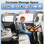 KaiCross Car Backseat Organizer with Table Holder,10 Storage Pockets Backseat Car Organizer and Storage with 600D Oxford Cloth,Travel Essentials,Kick Mats Back Seat Protector-2 Pack